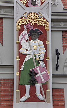 Detail, House of the Blackheads (Melngalvju Nams), Town Hall Square (Ratslaukums), Riga, Latvia, Baltic States, Europe