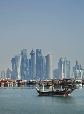 Futuristic skyscrapers in Doha, Qatar, Middle East