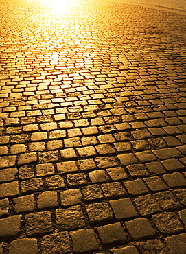 Cobblestones, Prague. Czech Republic, Europe