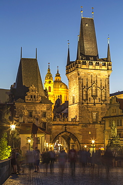 Old Town Bridge Tower from Charles Bridge, UNESCO World Heritage Site, Prague, Czech Republic, Europe