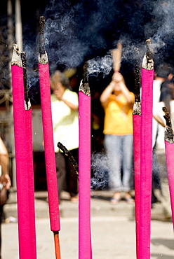 Giant incense sticks, Chinese moon festival, Georgetown, Penang, Malaysia, Southeast Asia, Asia