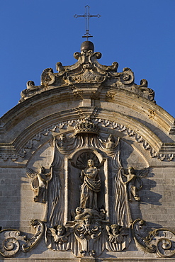 Detail of the Baroque church of San Francesco D'Assisi in the Sassi area of Matera, Basilicata, Italy, Europe