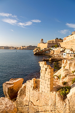 Fisherman huts at the Grand Harbour in Valletta, Malta, Mediterranean, Europe