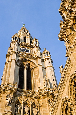 Detail of Neues Rathaus (Town Hall) in morning light, Vienna, Austria, Europe