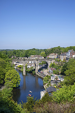 The Railway Viaduct over the river Nidd in Knaresborogh In the county of Yorkshire.