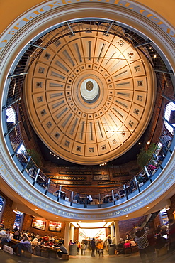 Interior dome in the Grand Food Hall of Quincy Market, Boston, Massachusetts, New England, United States of America, North America