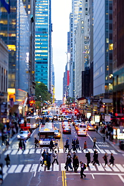 42nd Street in Mid Town Manhattan, New York City, New York, United States of America, North America