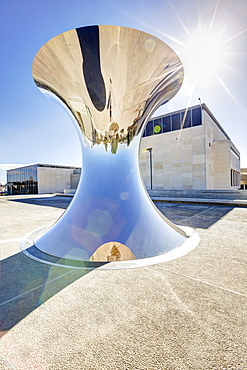 Sculpture ouside the museum containing the Dead Sea Scrolls, Israel Museum, Jerusalem, Israel, Middle East