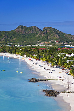 Elevated view over Jolly Harbour and Jolly Beach, Antigua, Leeward Islands, West Indies, Caribbean, Central America