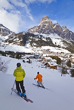 Corvara village in the Sella Ronda ski area, Val Gardena, Dolomites, South Tirol, Trentino-Alto Adige, Italy, Europe