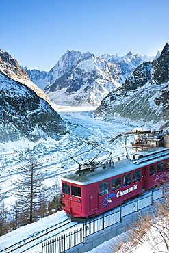 Train du Montenvers by Mer de Glace, Chamonix, Haute Savoie, French Alps, France, Europe