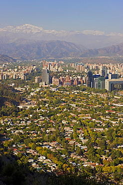 Aerial view of Santiago, Chile, South America