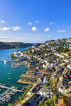 Aerial view of Salcombe on the Kingsbridge Estuary, Devon, England, United Kingdom, Europe