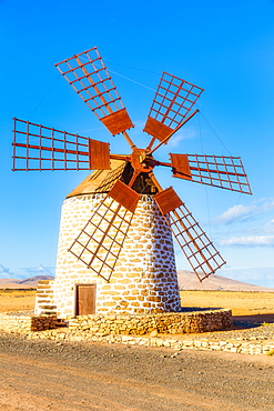 Molino de Tefia, traditional windmill in Tefia, Fuerteventura, Canary Islands, Spain, Atlantic, Europe