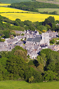 View from Corfe Castle, Corfe, Dorset, England, United Kingdom, Europe