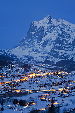 Grindelwald, Wetterhorn mountain, 3692m, Jungfrau region, Bernese Oberland, Swiss Alps, Switzerland, Europe