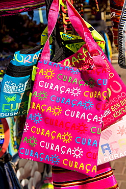 Souvenirs in the local market, Willemstad, Curacao, ABC Islands, Dutch Antilles, Caribbean, Central America