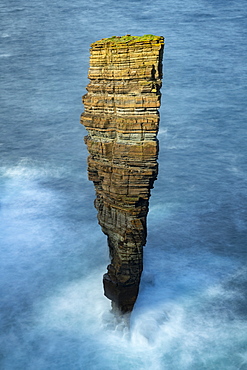 North Gaulton Castle sea stack off the wild west coast of the Orkney Islands, Scotland, United Kingdom, Europe