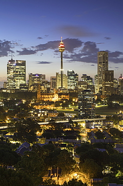 View of skyline at sunset, Sydney, New South Wales, Australia, Pacific