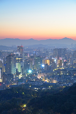 View of Seoul at dawn, Seoul, South Korea, Asia