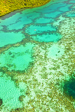 Bangka (boat) over coral, Chindonan Island, Calamian Islands, Coron, Palawan, Philippines, Southeast Asia, Asia