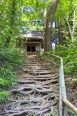 Kyozo (Sutra Repository) of Chuson-ji Temple (UNESCO World Heritage Site), Hiraizumi, Iwate, Japan