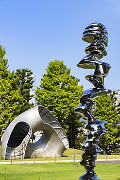 Modern art sculptures in Midtown Garden, Tokyo, Japan