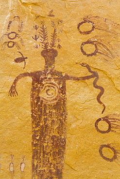 Head of Sinbad Pictograph Panel, San Rafael Swell, Utah, United States of America, North America