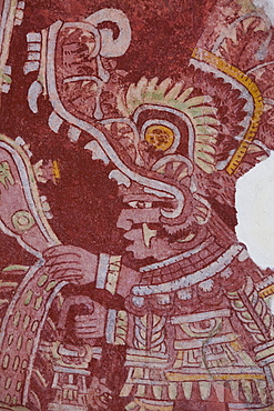 Wall Mural, Priest Procession, Palace of Tepantitla, Teotihuacan Archaeological Zone, State of Mexico, Mexico, North America