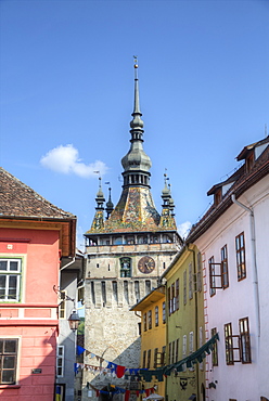 Clock Tower, Sighisoara, UNESCO World Heritage Site, Mures County, Transylvania Region, Romania, Europe