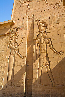 The First Pylon, Temple of Isis, UNESCO World Heritage Site, Philae Island, Aswan, Nubia, Egypt, North Africa, Africa