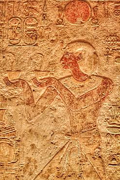 Ramses II, Bas Relief, Beit al-Wali Temple, Kalabsha, UNESCO World Heritage Site, near Aswan, Nubia, Egypt, North Africa, Africa