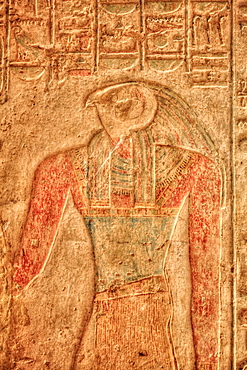 The God Horus, Bas Relief, Beit al-Wali Temple, Kalabsha, UNESCO World Heritage Site, near Aswan, Nubia, Egypt, North Africa, Africa