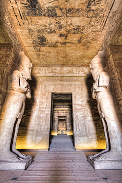 Ramses II statues, Hypostyle Hall, Ramses II Temple, UNESCO World Heritage Site, Abu Simbel, Nubia, Egypt, North Africa, Africa