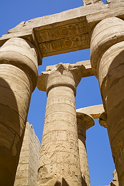 Columns, Great Hypostyle Hall, Karnak Temple Complex, UNESCO World Heritage Site, Luxor, Thebes, Egypt, North Africa, Africa