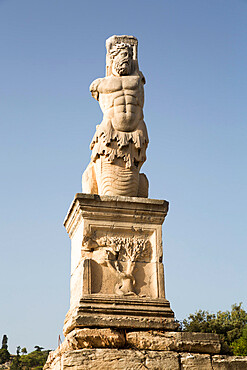 Statue, Odeon of Agrippa, Ancient Agora, Athens, Greece, Europe