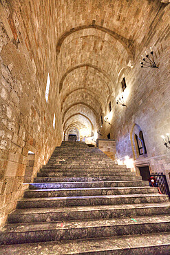 Grand Staircase, Palace of the Grand Master of the Knights, Rhodes Old Town, UNESCO World Heritage Site, Rhodes, Dodecanese Island Group, Greek Islands, Greece, Europe