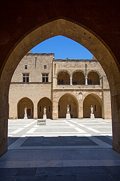 Courtyard, Archaeological Museum, Rhodes Old Town, UNESCO World Heritage Site, Rhodes, Dodecanese Island Group, Greek Islands, Greece, Europe