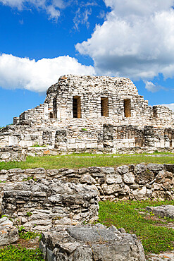 Temple of the Painted Niches, Mayan Ruins, Mayapan Archaeological Zone, Yucatan State, Mexico, North America