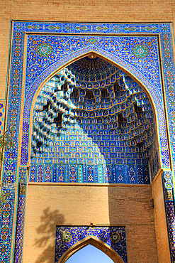 Entrance, Muqarnas or Honeycomb Vaulting, Gur-E-Amir Mausoleum, Built 1403, Burial Site of Amir Temir, Samarkand, Uzbekistan