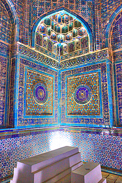 Interior Tombs, Shad-I-Mulk Oko Mausoleum, (1371-1383), Shah-I-Zinda, Samarkand, Uzbekistan