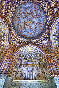 Interior Ceiling, Tuman Oko Mausoleum, Shah-I-Zinda, Samarkand, Uzbekistan