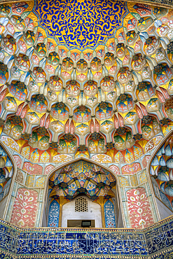 Honey Comb Vaulting (called Muqarnas) on Entrance Iwan, Abdulaziz Khan Madrasah, 1652, Buhkara, Uzbekistan