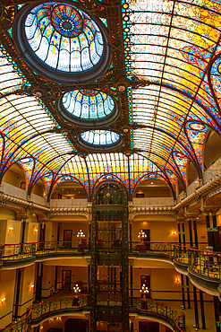 Tiffany Glass Ceiling, Gran Hotel, Mexico City, Mexico, North America