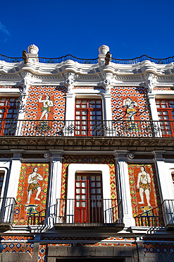 Exterior, Talavera Tile Work, BUAP University Museum, Historic Center, UNESCO World Heritage Site, Puebla, Puebla State, Mexico, North America