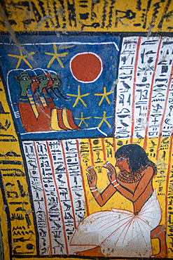 Wall paintings, Tomb of Khaemteri, TT220, Deir el-Medina Tombs (Worker Tombs), Thebes, UNESCO World Heritage Site, Luxor, Egypt, North Africa, Africa