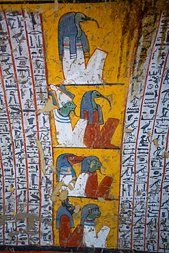 Wall Paintings, Tomb of Khaemteri, TT220, Deir el-Medina Tombs (Worker Tombs), Thebes, UNESCO World Heritage Site, Luxor, Egypt, North Africa, Africa