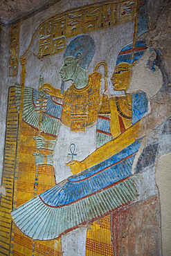 Reliefs, Tomb of Tausert and Setnakht, KV14, Valley of the Kings, Ancient Thebes, UNESCO World Heritage Site, Luxor, Egypt, North Africa, Africa