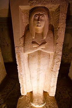 Osirid Pillar, Tomb of Amenemopet, TT41, Tombs of the Nobles, Ancient Thebes, UNESCO World Heritage Site, Luxor, Egypt, North Africa, Africa