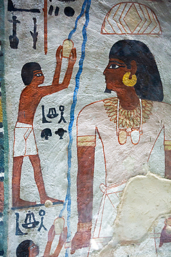 Image of Sennefer on right, Tomb of Sennefer, TT96, Tombs of the Nobles, Ancient Thebes, UNESCO World Heritage Site, Luxor, Egypt, North Africa, Africa